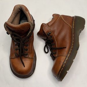 Dr. Martens Vintage Platform Boots Leather Brown Made in England S-071 Sz 10